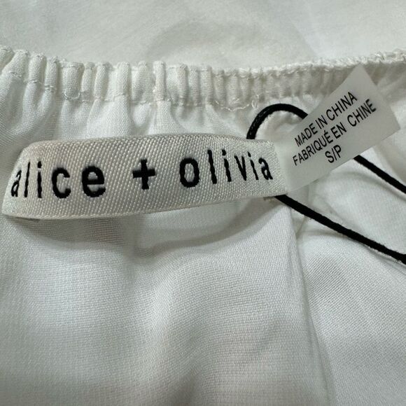 Alice + Olivia‎ Silk-Blend Voile Babydoll Dress Long Sleeve  Small - Picture 10 of 14